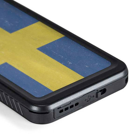 Sweden Flag Distressed Galaxy S24 Plus Waterproof Case
